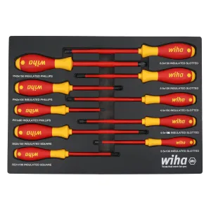 10 Piece Insulated SoftFinish Cushion Grip Screwdriver Tray Set