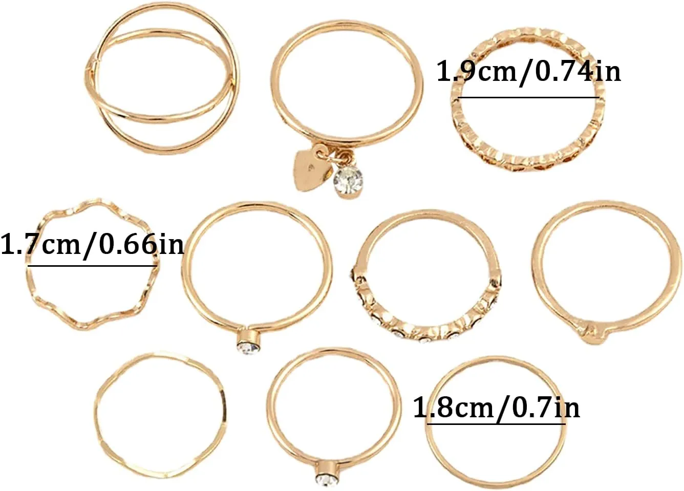 10PCS Gold Knuckle Rings Set for Woman, Vintage Geometric Finger Rings Stackable Joint Hollow Rings Women's Trendy Jewelry