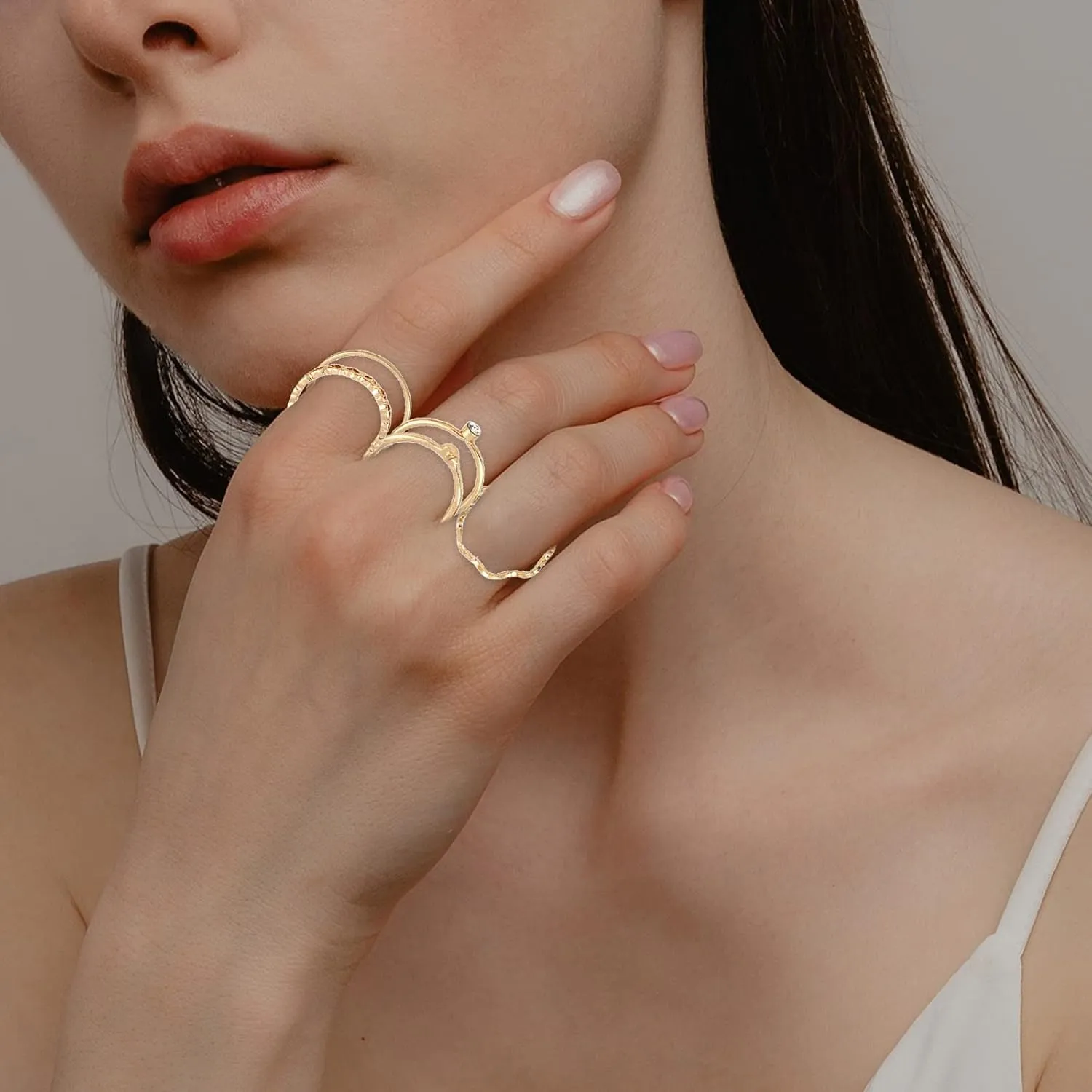 10PCS Gold Knuckle Rings Set for Woman, Vintage Geometric Finger Rings Stackable Joint Hollow Rings Women's Trendy Jewelry