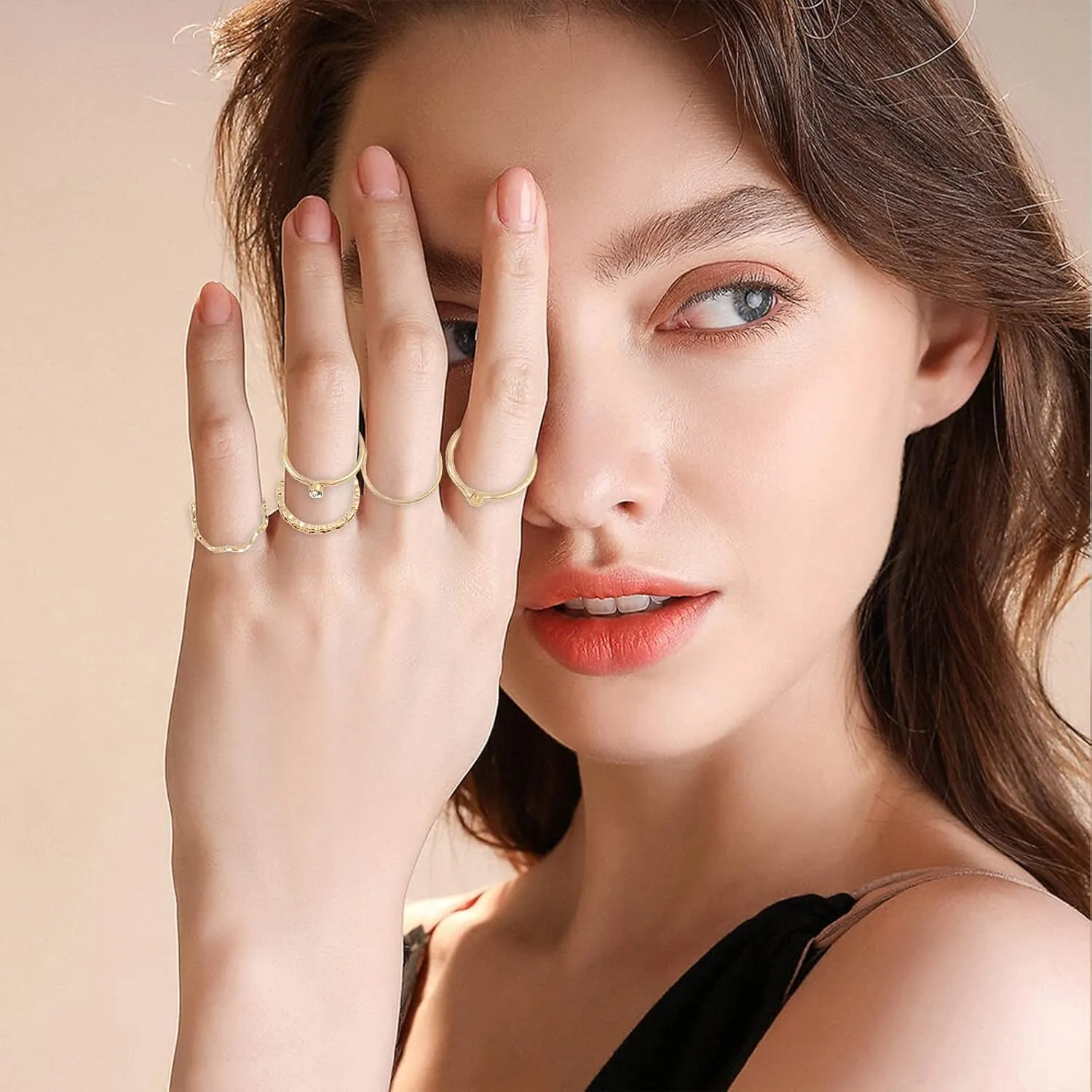 10PCS Gold Knuckle Rings Set for Woman, Vintage Geometric Finger Rings Stackable Joint Hollow Rings Women's Trendy Jewelry