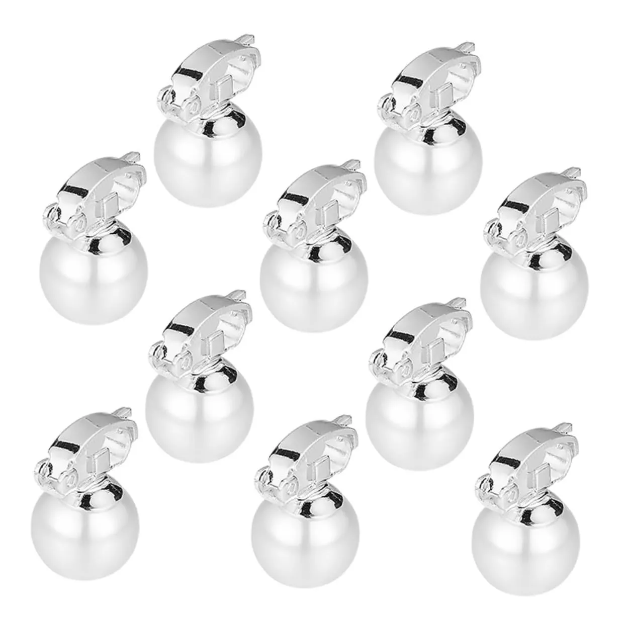 10Pcs Pearl Hair Clips for Non Pierced Earrings Clip Dangle Earrings for Women Stylish Side Pearl Hair Accessories Elegant Hair Barrettes for Everyday Use