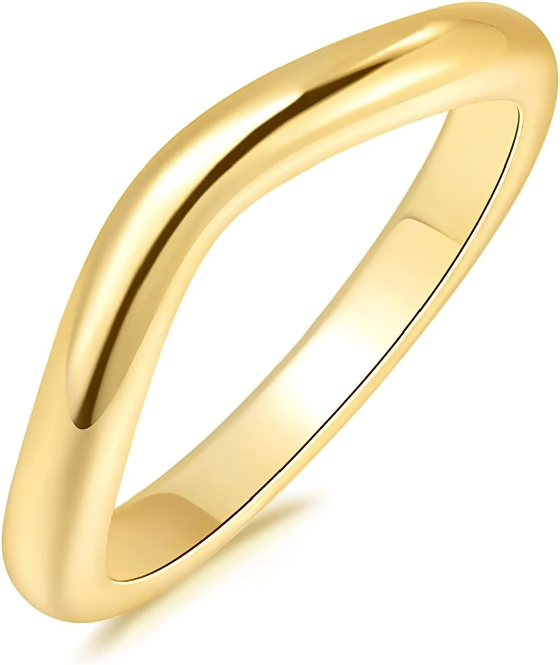 14K Gold Band Rings for Women Dainty Gold Non Tarnish Band Rings for Women Geometric Beauty in Simplicity 5-9