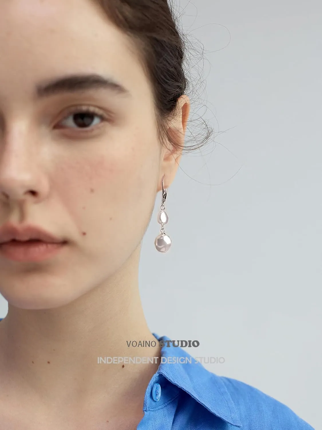 18K Gold Plated S925 Sterling Silver Dangle Earrings for Women Lightweight Double Pearl Earrings Wedding Trendy Jewelry Christmas Gift