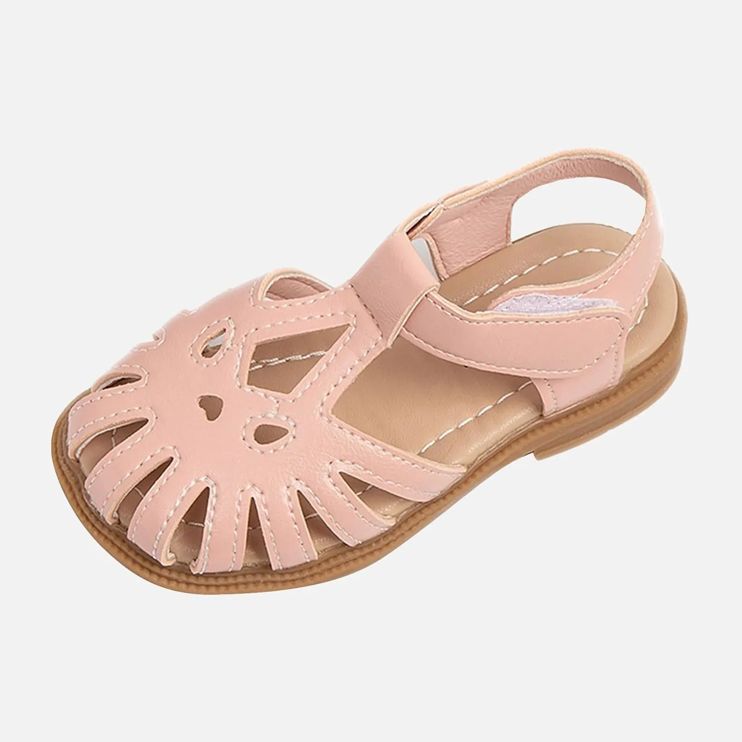 2025 Kids Sandals Comfortable Cut-Out Walking Footwear with Ankle Strap Summer Beach Vacation Slippers Indoor/Outdoor Breathable Slip-On Slides Fashion Boy Girls Dressy Casual Shoe