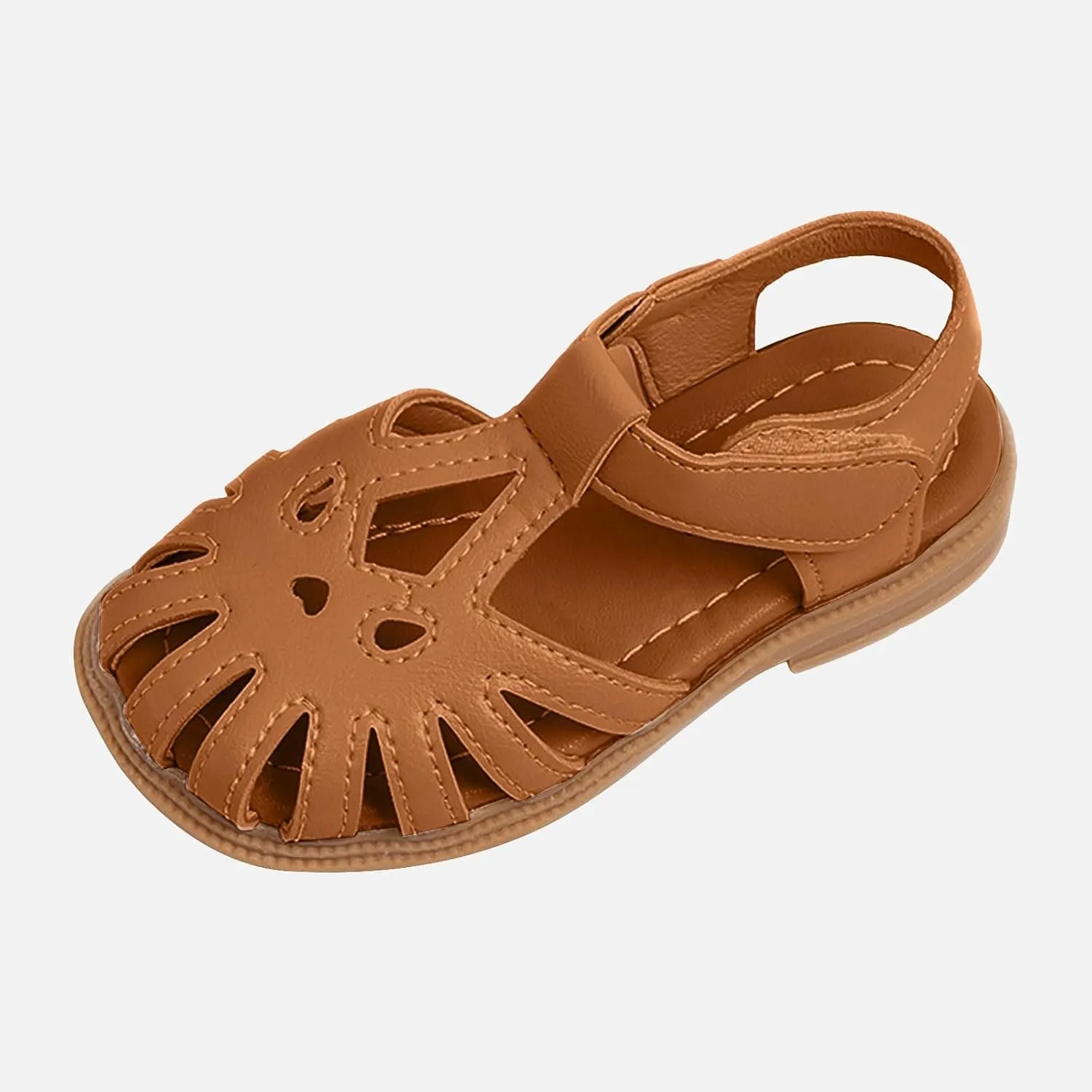 2025 Kids Sandals Comfortable Cut-Out Walking Footwear with Ankle Strap Summer Beach Vacation Slippers Indoor/Outdoor Breathable Slip-On Slides Fashion Boy Girls Dressy Casual Shoe