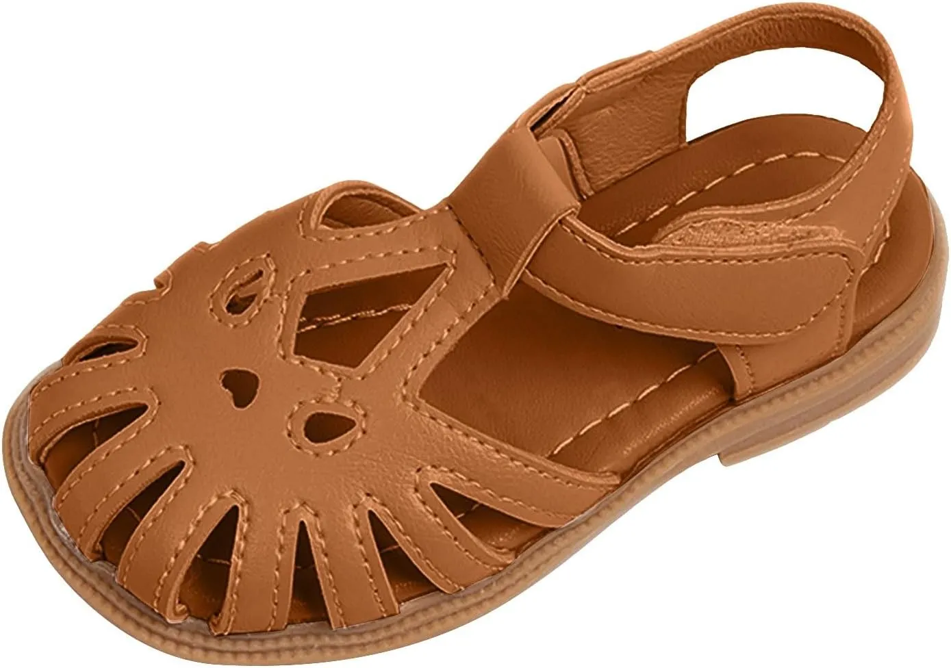 2025 Kids Sandals Comfortable Cut-Out Walking Footwear with Ankle Strap Summer Beach Vacation Slippers Indoor/Outdoor Breathable Slip-On Slides Fashion Boy Girls Dressy Casual Shoe