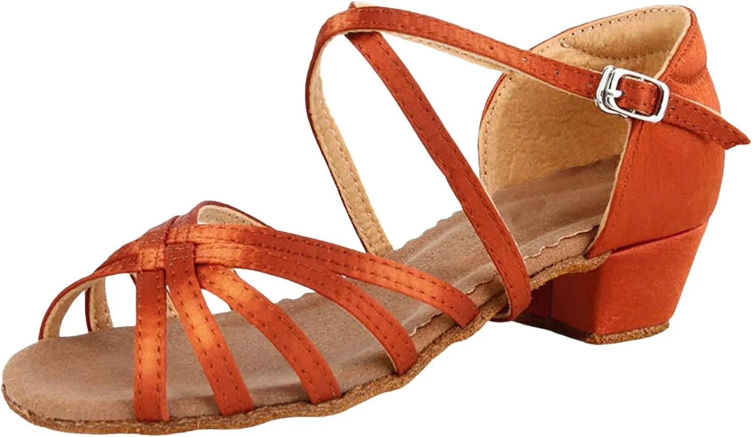 2025 Kids Sandals Comfortable Girls Chunky Heels with Adjustable Buckle Fashion Cute Dance Party Shoes Non-Slip Walking Footwear Breathable Open Toe Slip-On Casual Shoe Outdoor Beach Vacation Slippers
