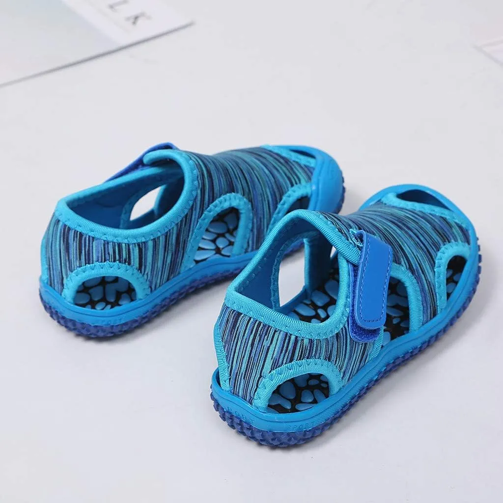 2025 Kids Sandals Fashion Boy Girls Dressy Casual Shoe with Ankle Strap Comfortable Cut-Out Walking Footwear Indoor/Outdoor Breathable Slip-On Sport Slides Summer Beach Vacation Slippers