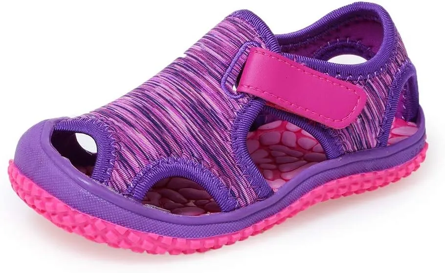 2025 Kids Sandals Fashion Boy Girls Dressy Casual Shoe with Ankle Strap Comfortable Cut-Out Walking Footwear Indoor/Outdoor Breathable Slip-On Sport Slides Summer Beach Vacation Slippers