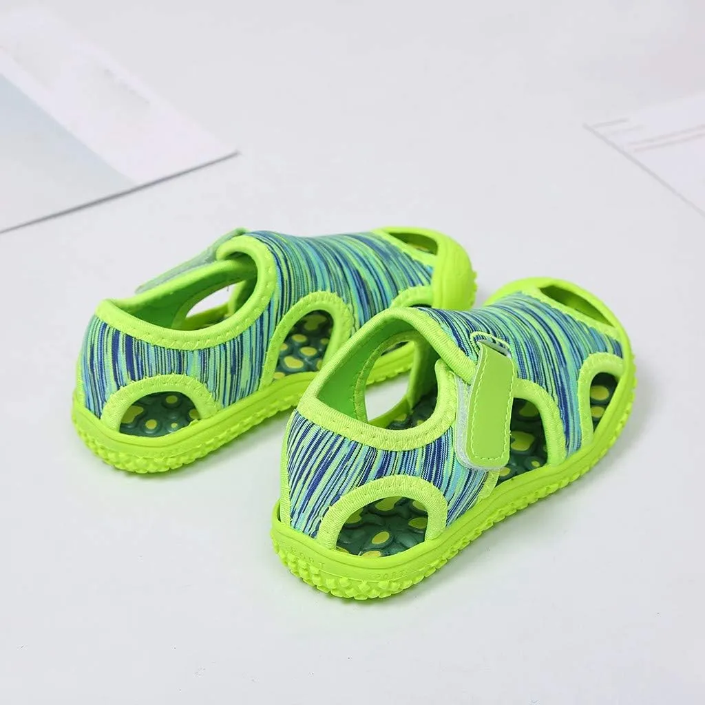 2025 Kids Sandals Fashion Boy Girls Dressy Casual Shoe with Ankle Strap Comfortable Cut-Out Walking Footwear Indoor/Outdoor Breathable Slip-On Sport Slides Summer Beach Vacation Slippers