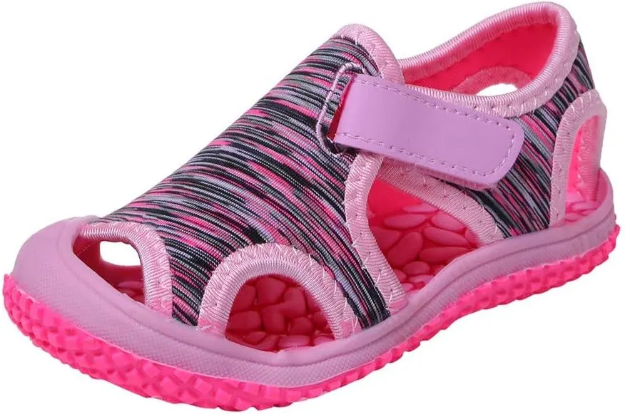 2025 Kids Sandals Fashion Boy Girls Dressy Casual Shoe with Ankle Strap Comfortable Cut-Out Walking Footwear Indoor/Outdoor Breathable Slip-On Sport Slides Summer Beach Vacation Slippers
