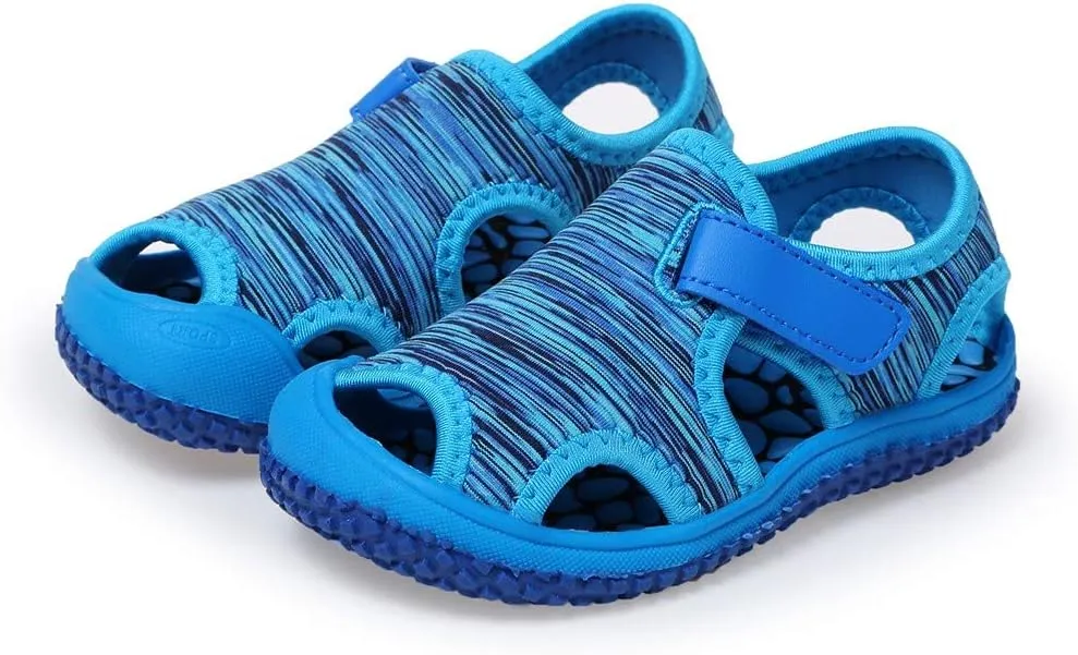 2025 Kids Sandals Fashion Boy Girls Dressy Casual Shoe with Ankle Strap Comfortable Cut-Out Walking Footwear Indoor/Outdoor Breathable Slip-On Sport Slides Summer Beach Vacation Slippers