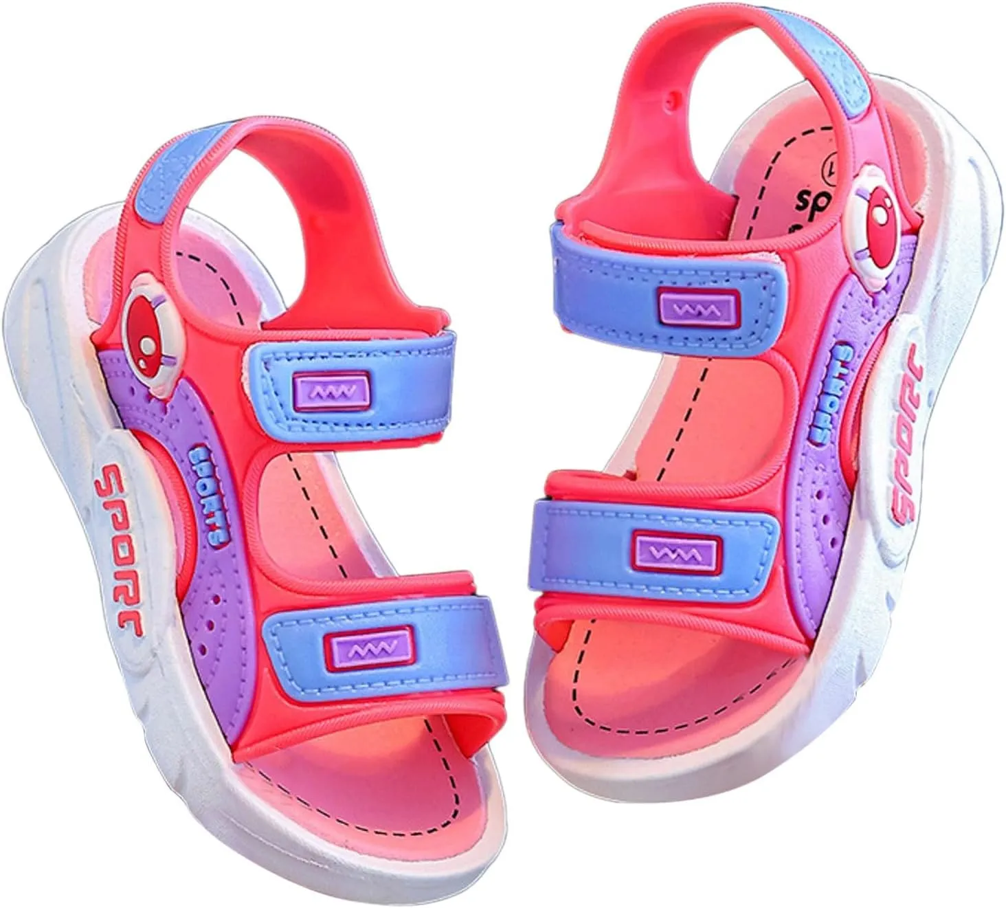2025 Kids Sandals Indoor/Outdoor Slip-On Casual Shoe Fashion Boys Sport Sneakers with Ankle Strap Comfortable Walking Footwear Breathable Non-Slip Flats Slides Summer Beach Vacation Slippers