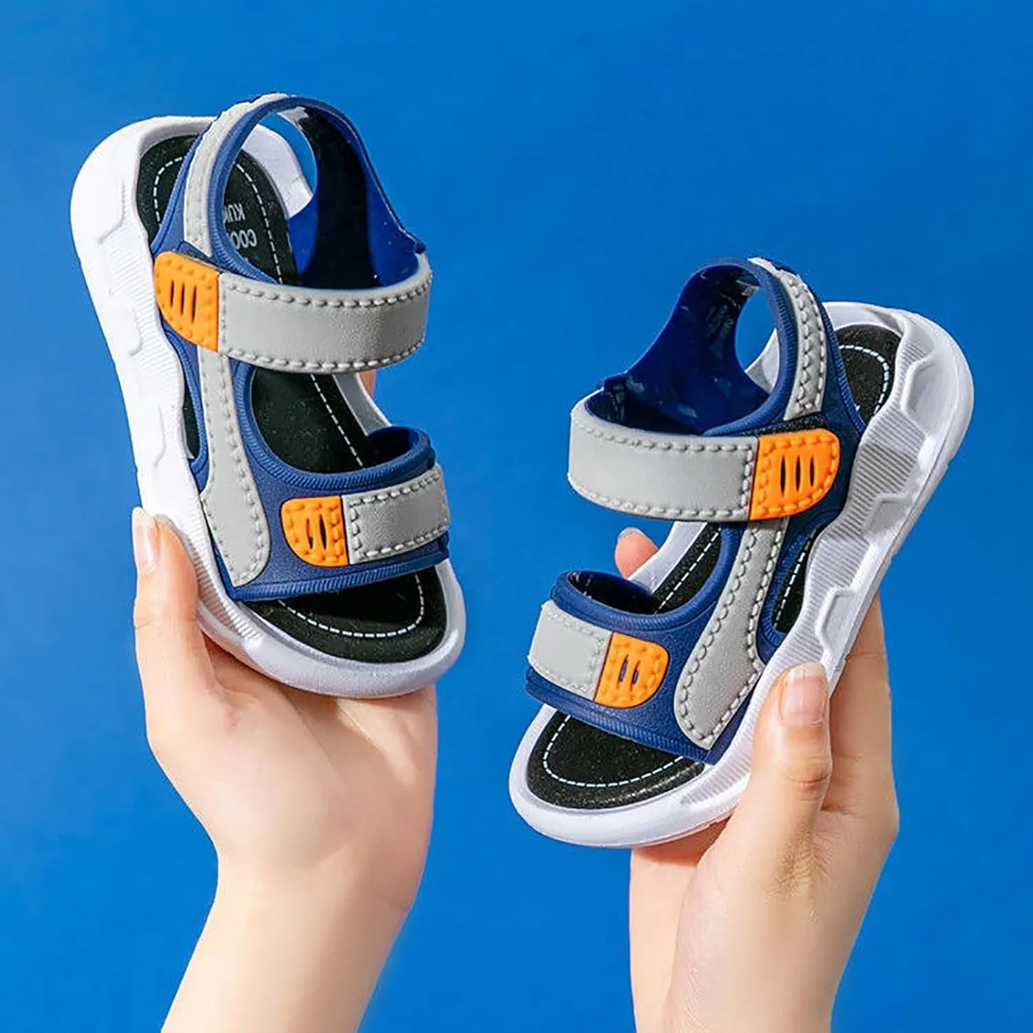 2025 Kids Sandals Indoor/Outdoor Slip-On Casual Shoe Fashion Boys Sport Sneakers with Ankle Strap Comfortable Walking Footwear Breathable Non-Slip Flats Slides Summer Beach Vacation Slippers