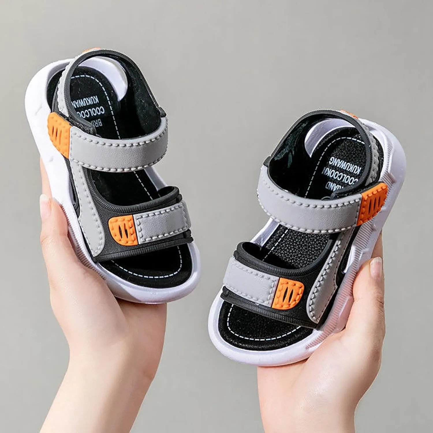 2025 Kids Sandals Indoor/Outdoor Slip-On Casual Shoe Fashion Boys Sport Sneakers with Ankle Strap Comfortable Walking Footwear Breathable Non-Slip Flats Slides Summer Beach Vacation Slippers