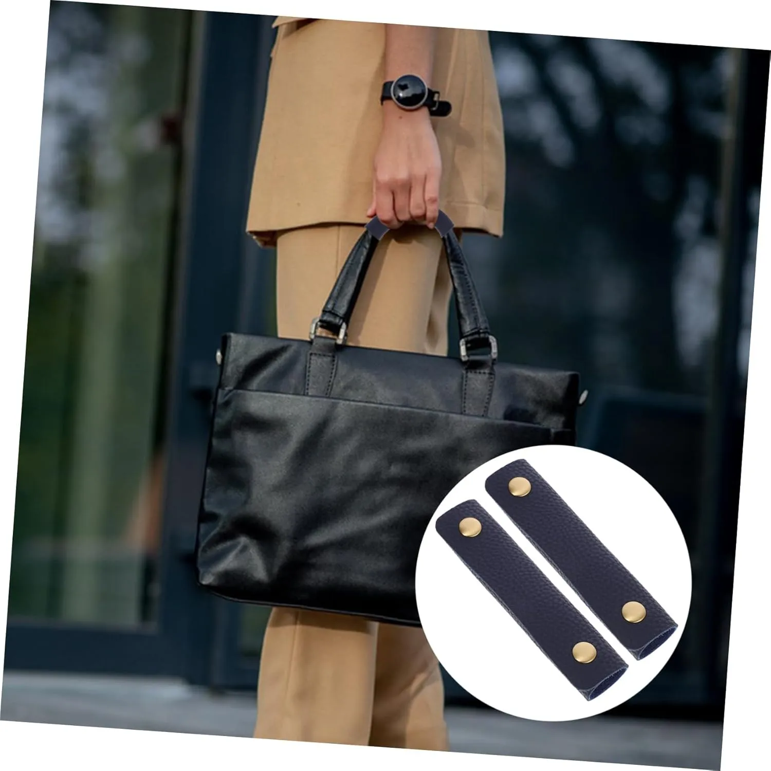 2sets Pu Leather Luggage Belt Handle Wrap for Suitcase Bag Straps for Travel 2pcs*2