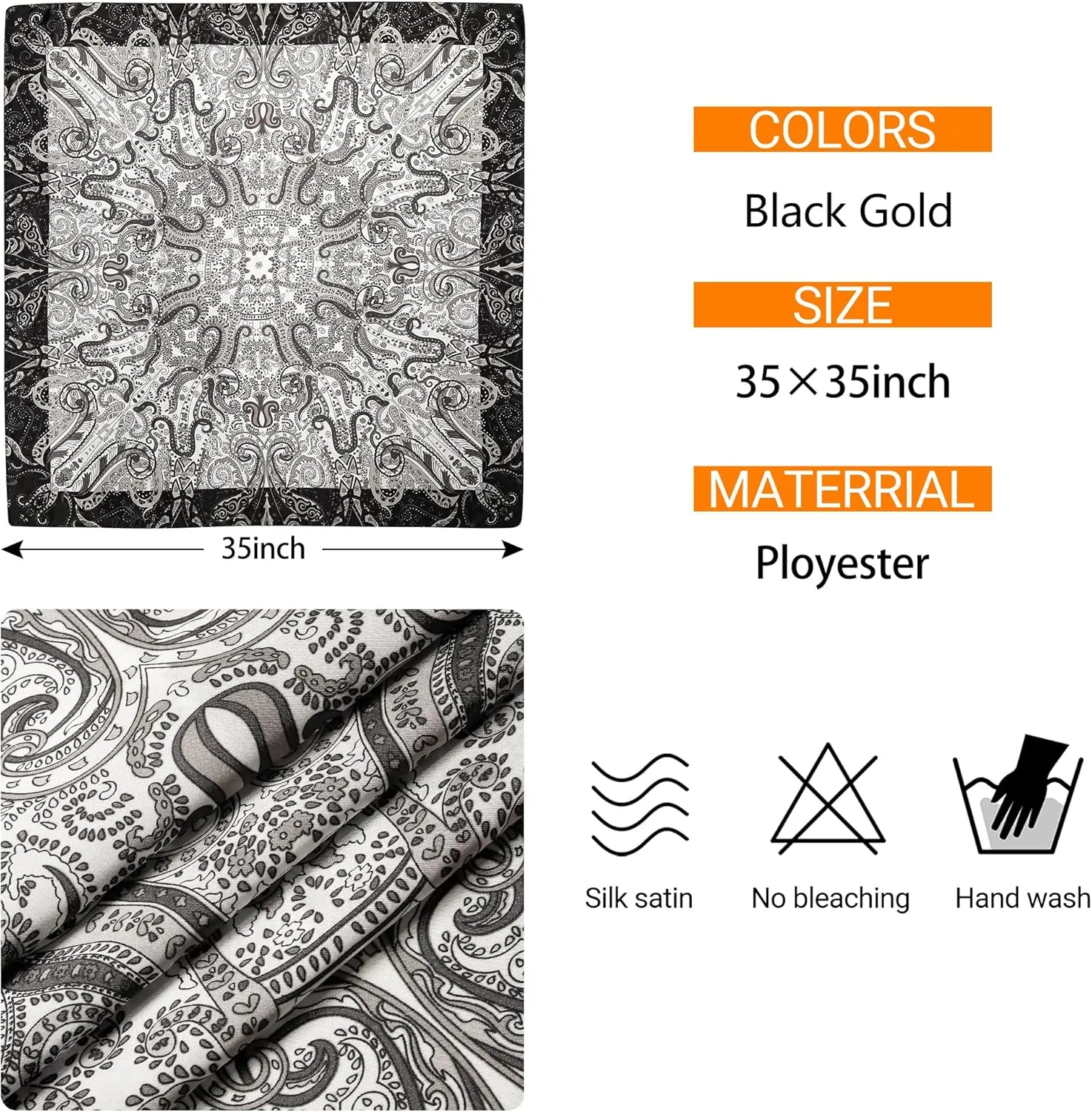 35 Satin Large Head Scarves Silk Bandana Like Neck Scarf Hair Sleeping Wraps Lightweight Satin Silk Scarfs for Women