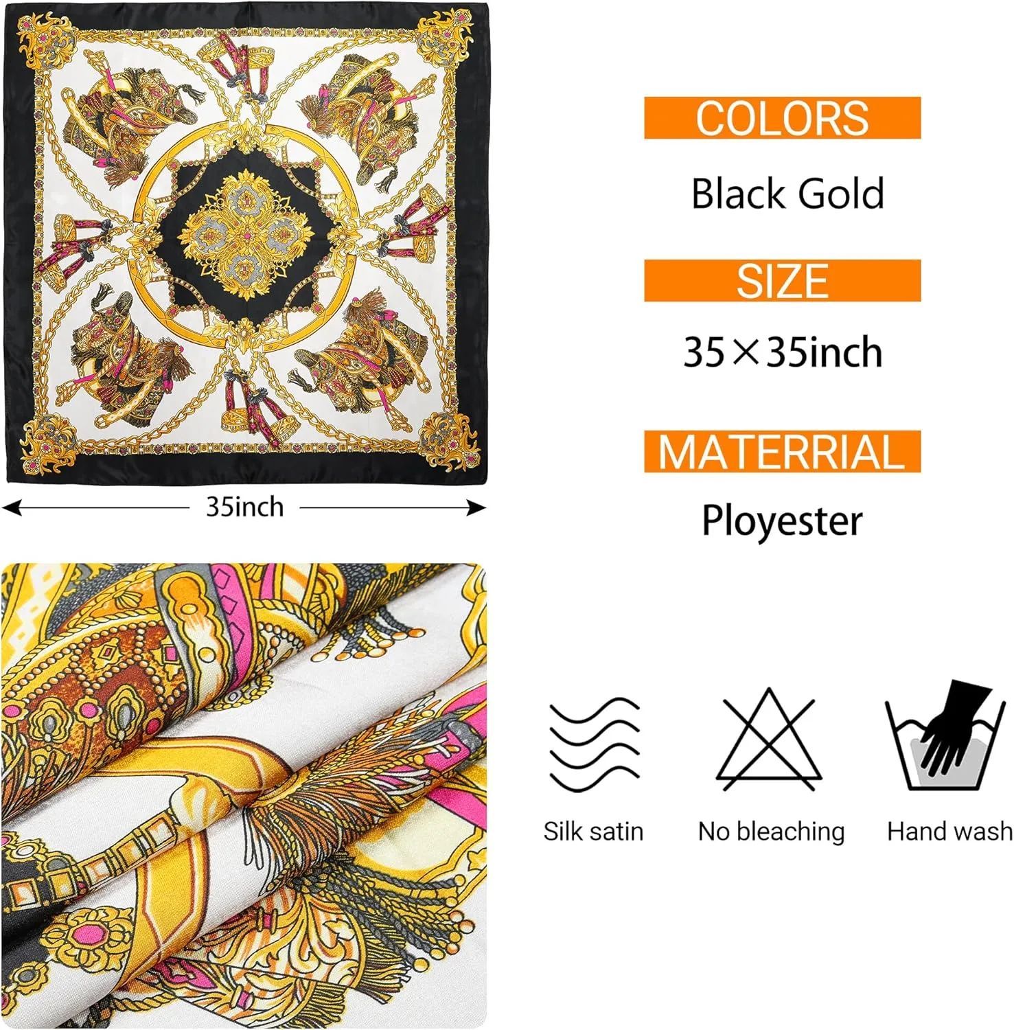 35 Satin Large Head Scarves Silk Bandana Like Neck Scarf Hair Sleeping Wraps Lightweight Satin Silk Scarfs for Women