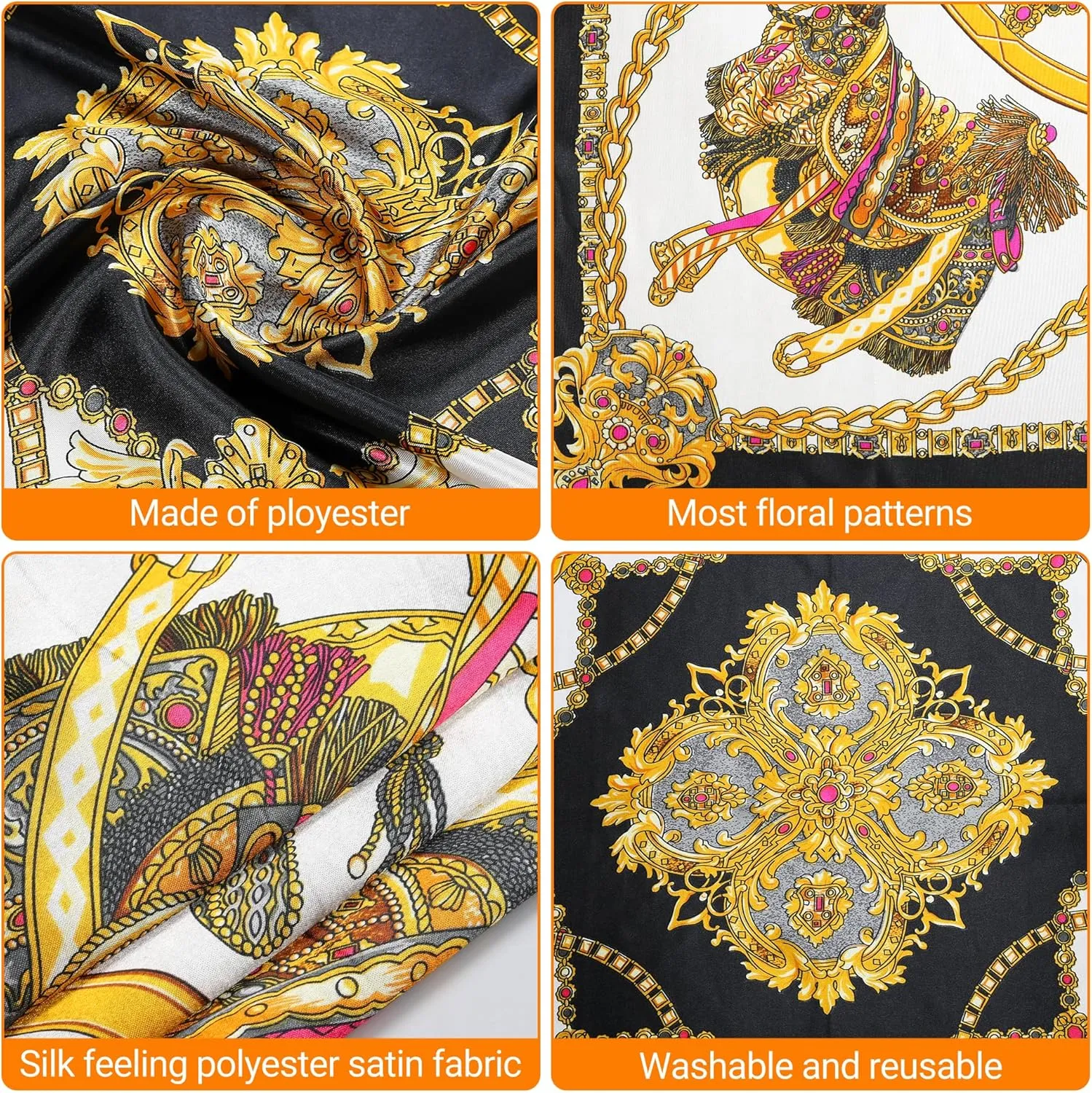 35 Satin Large Head Scarves Silk Bandana Like Neck Scarf Hair Sleeping Wraps Lightweight Satin Silk Scarfs for Women