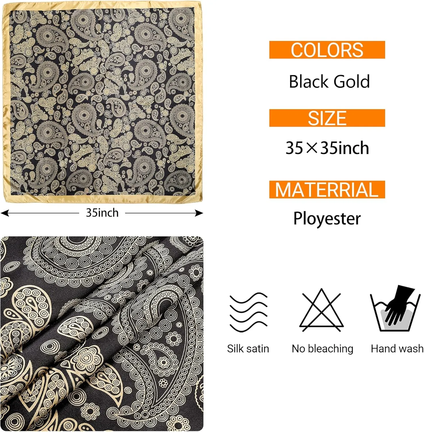 35 Satin Large Head Scarves Silk Bandana Like Neck Scarf Hair Sleeping Wraps Lightweight Satin Silk Scarfs for Women