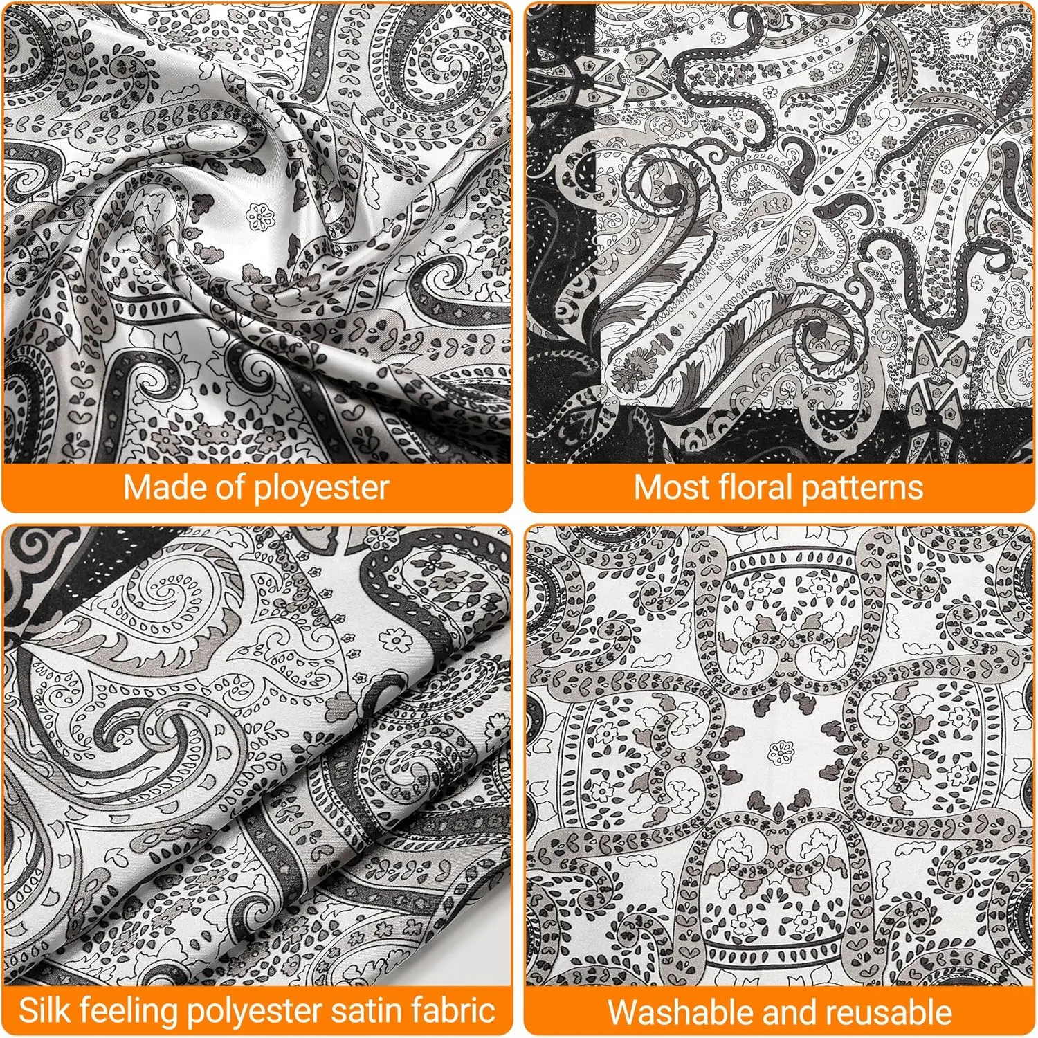 35 Satin Large Head Scarves Silk Bandana Like Neck Scarf Hair Sleeping Wraps Lightweight Satin Silk Scarfs for Women