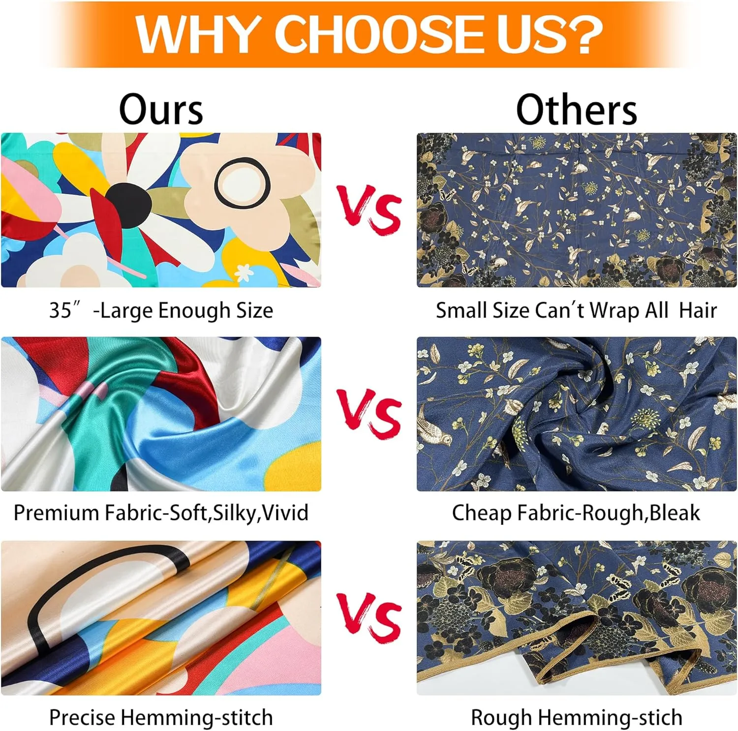 35 Satin Large Head Scarves Silk Bandana Like Neck Scarf Hair Sleeping Wraps Lightweight Satin Silk Scarfs for Women