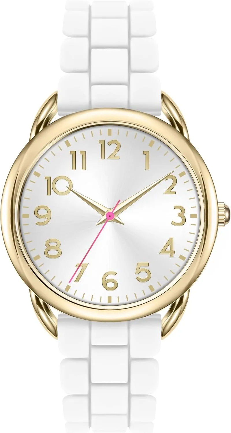 36MM Women's Watch - Comfortable Silicone Band, 3ATM Water Resistant, Scratch Resistant, Accurate Japanese Quartz - Stylish & Reliable,Women's Wrists Large Face Watch Easy to Read