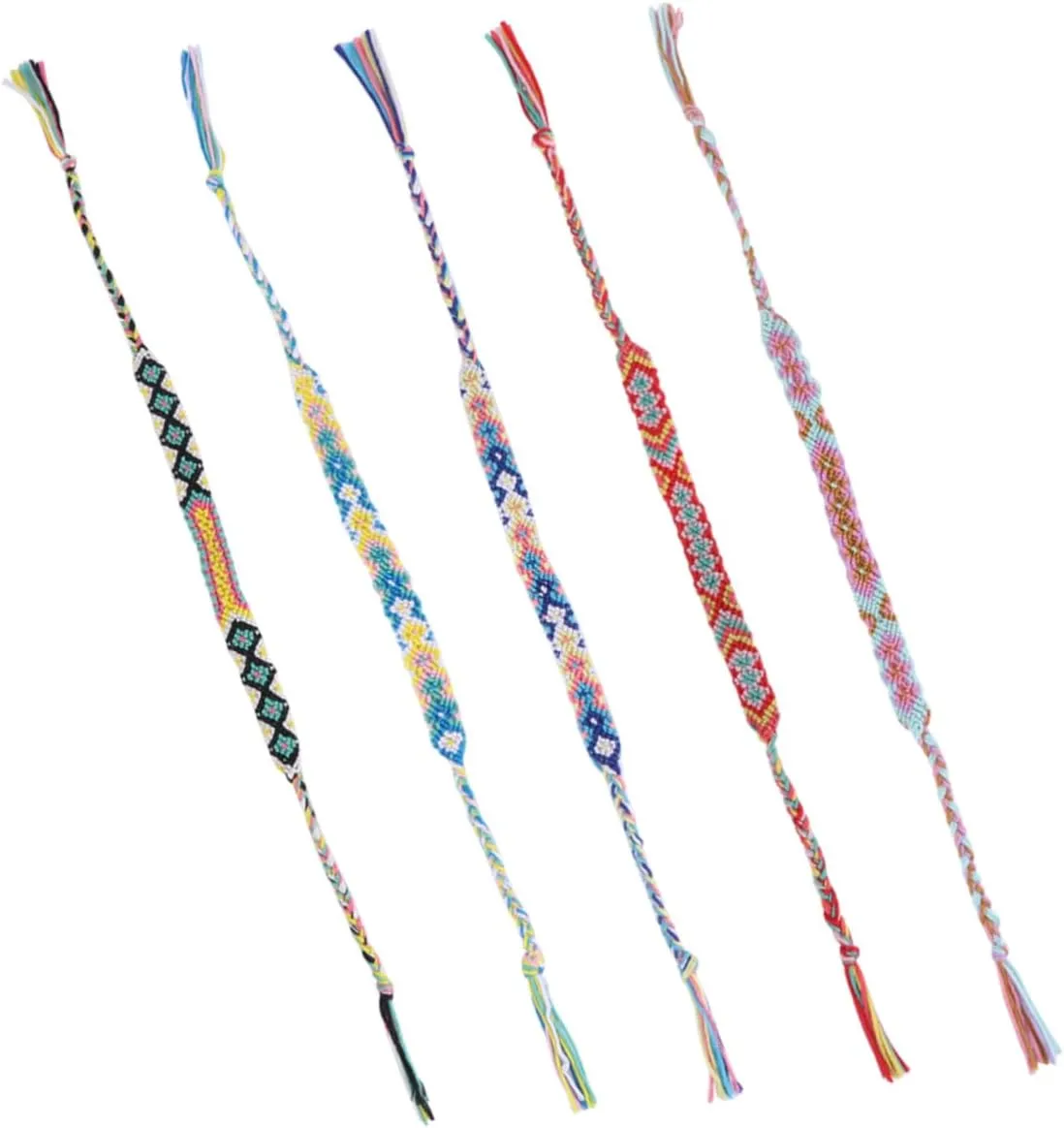 5Pcs Hand Woven Nepalese Style Bracelet for Men and Women Unique Hand Knitted Mixed Color Accessories for Travel Parties and Daily Wear