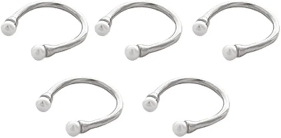 5pcs Simple Opening Ring Pearl Fashion Design Set Combination Ring Geometric Knuckle Midi Rings Set Jewelry Anillos