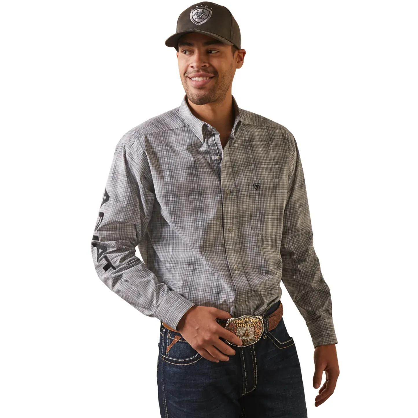 Ariat Men's Classic Fit Team Houston Gray Button Down Shirt
