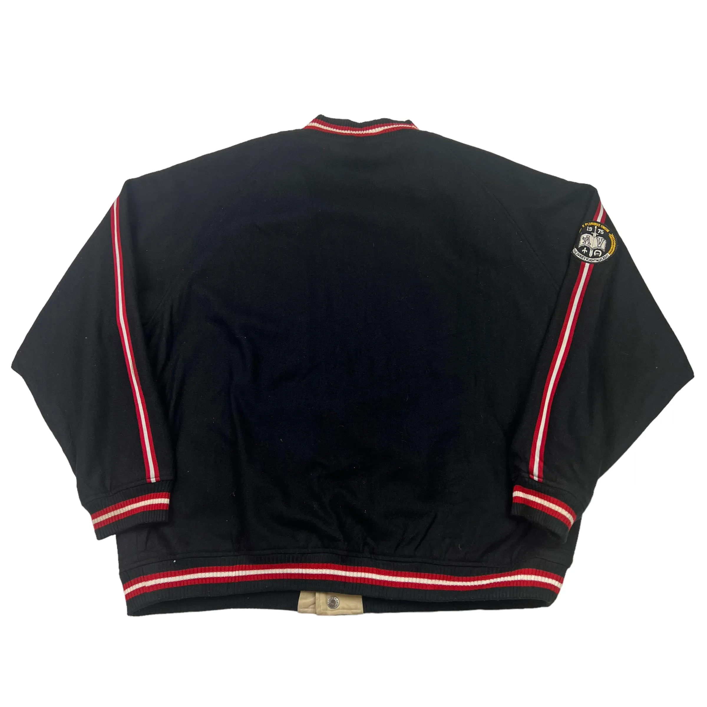 Avirex Flight Academy Reversible Black Wool Varsity Jacket