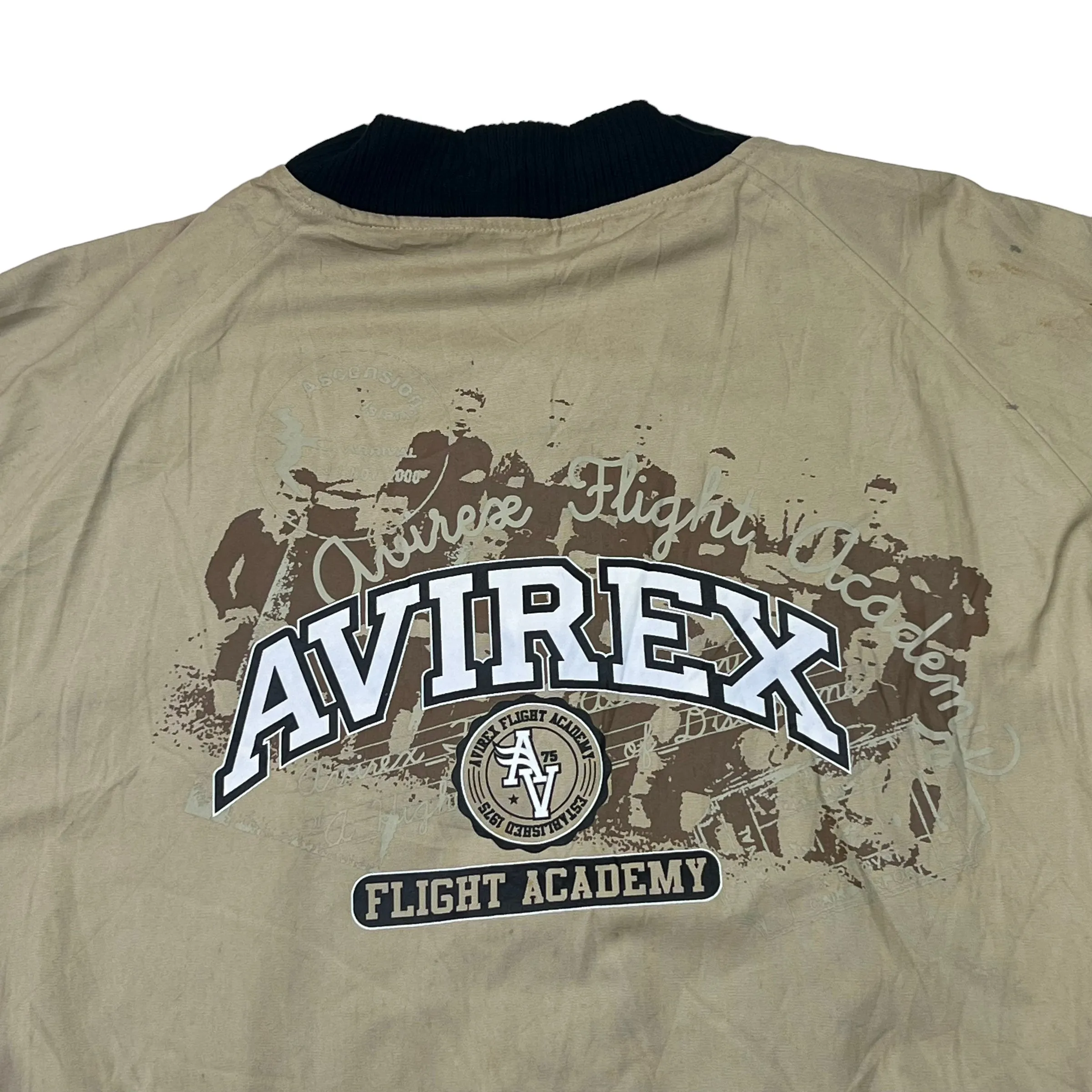 Avirex Flight Academy Reversible Black Wool Varsity Jacket