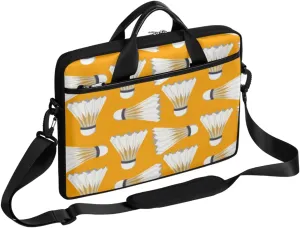 Badminton Yellow Laptop Bag Case Sleeve Slim Computer Carry Case Laptop Shoulder Messenger Bag Waterproof Laptop Briefcase for Men and Women