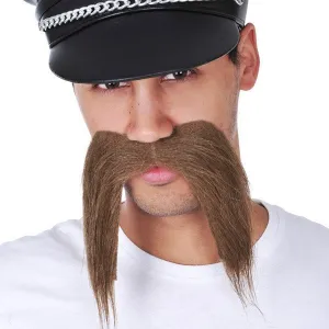 Barber Shop Biker Mo - Long Brown