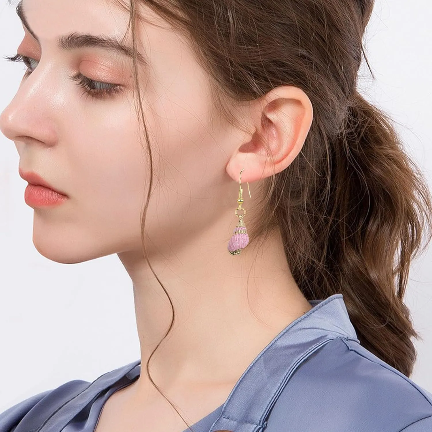 Beach Jewelry Casual Seashell Conch Drop Dangle Earrings for Women