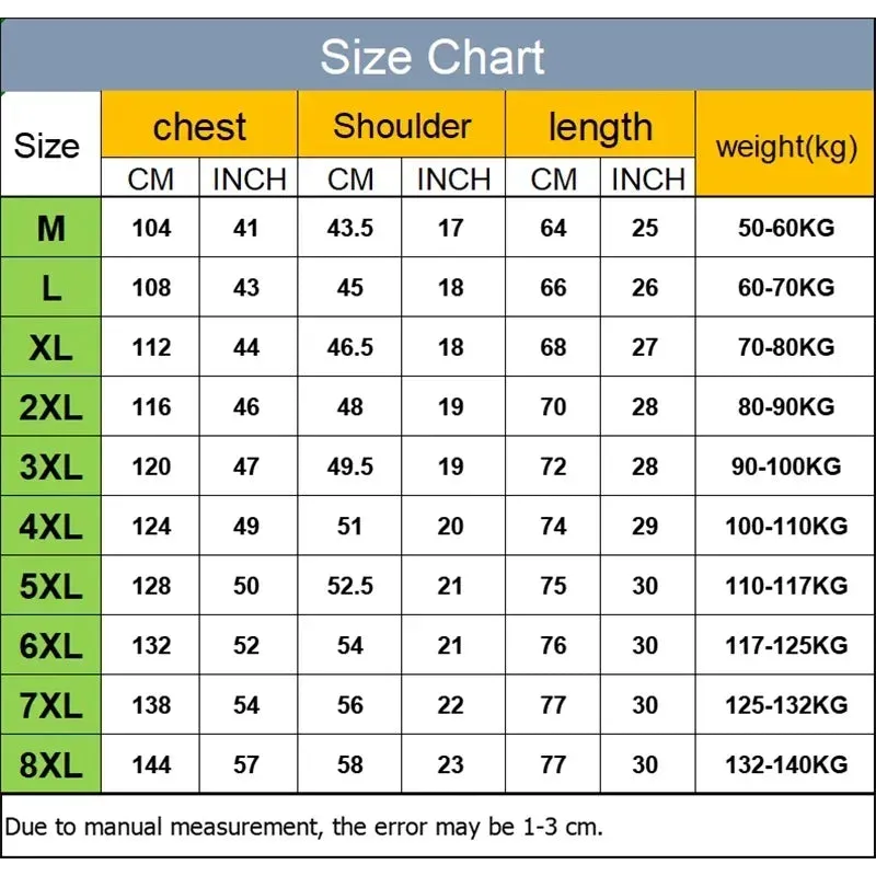 Big Size Jacket for Men Autumn Winter Coats 8XL Casual Korean Jacket Jaqueta Masculina Inverno Chaqueta De Invierno Masculina