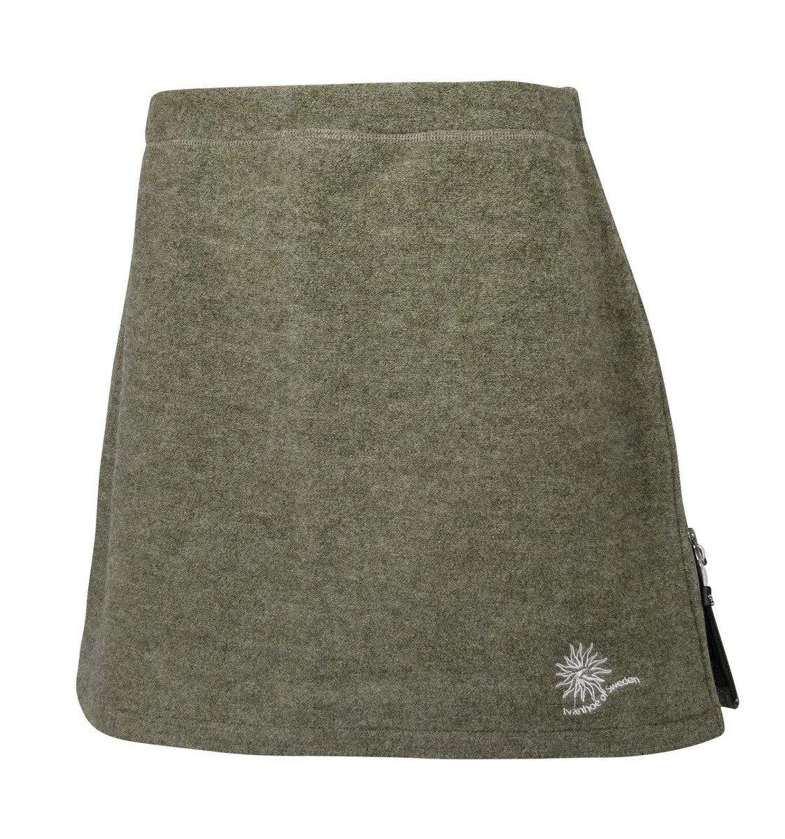 BIM SHORT SKIRT WINDBREAKER, 100% FILTAD ULL — LIGHT LODEN