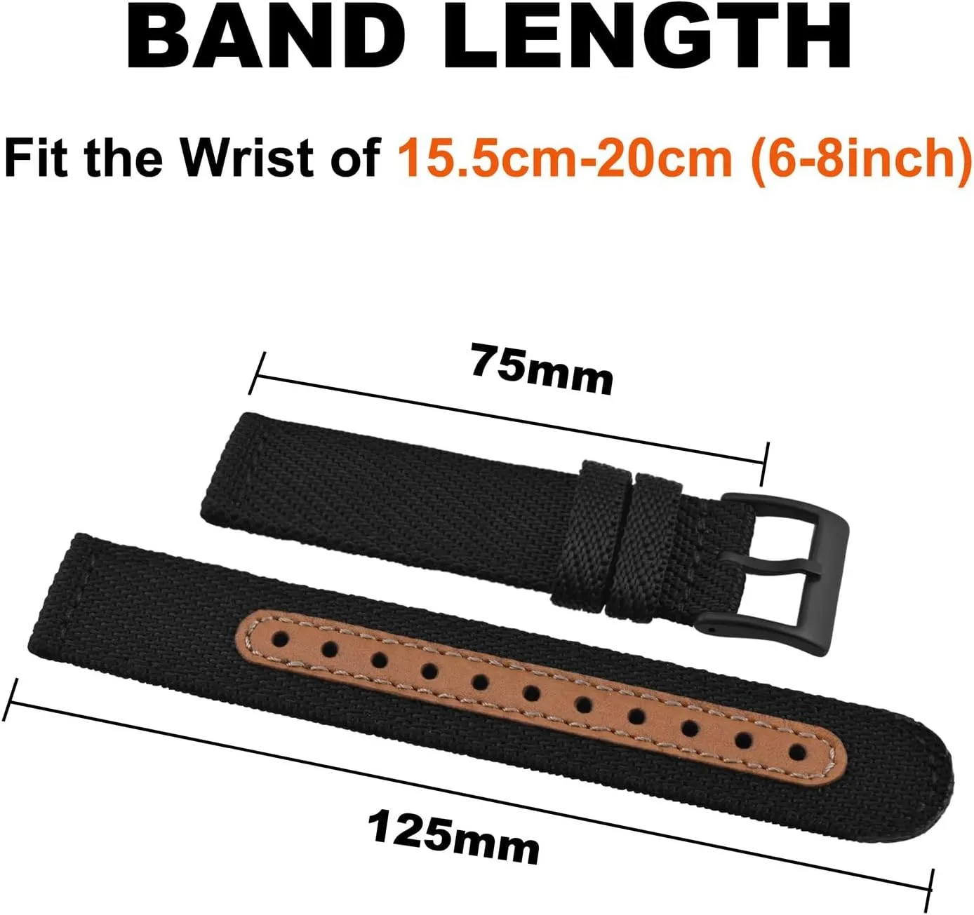 BISONSTRAP Sporty Nylon Watch Bands, Military Watch Strap for Men 18mm 20mm 22mm, Multiple Colors