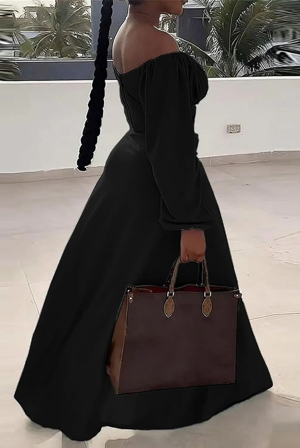 Bluewolfsea Women Sexy 2 Piece Outfits Long Sleeve Off Shoulder Crop Top Slit Maxi Skirt Set Two Piece Maxi Dress