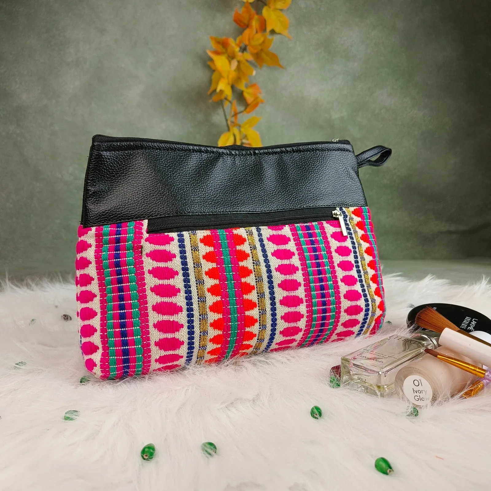 Boho Vanity with Pink and Orange southwestern Prints