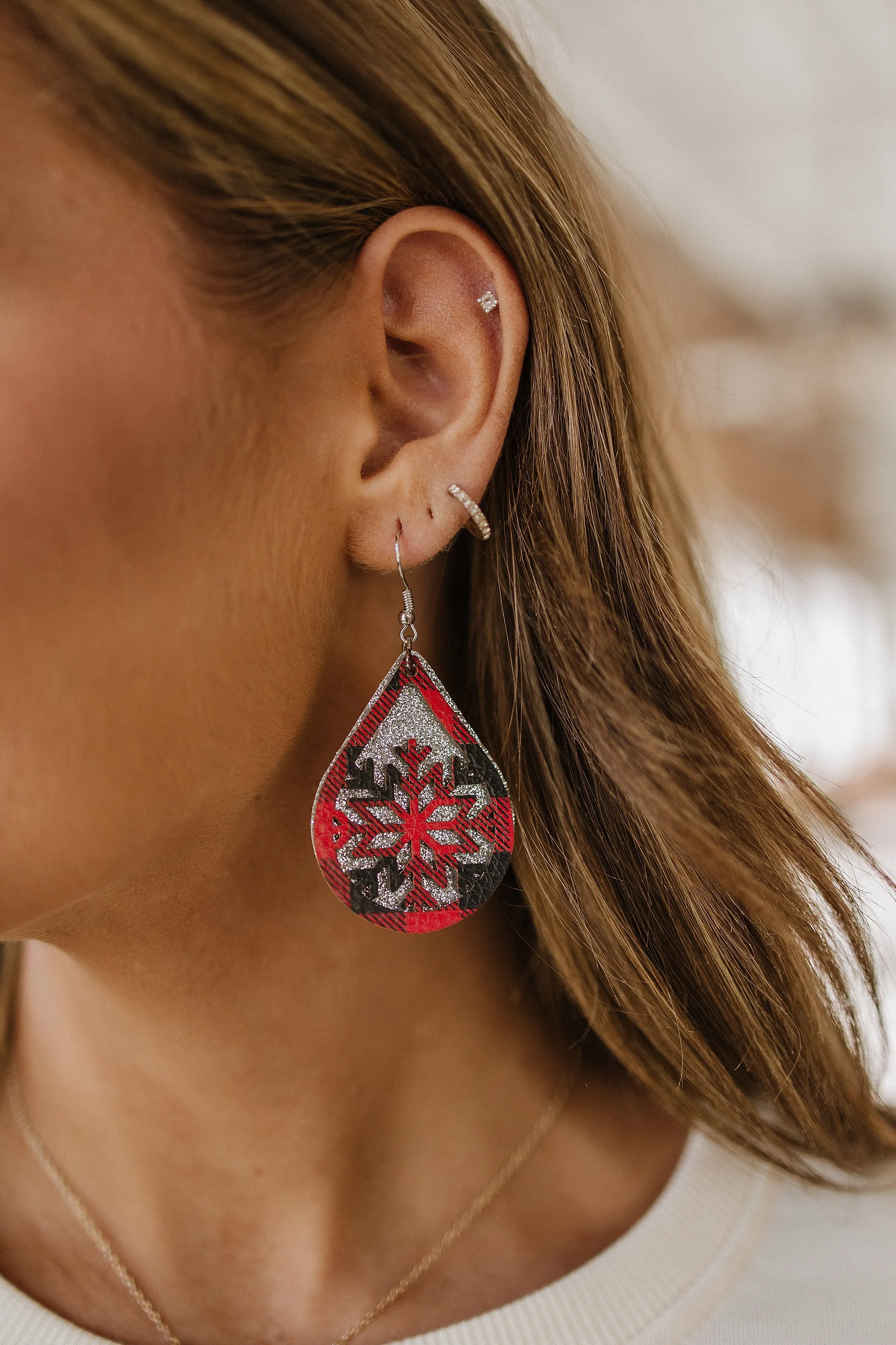 Buffalo Plaid Snowflake Earrings | PRE ORDER