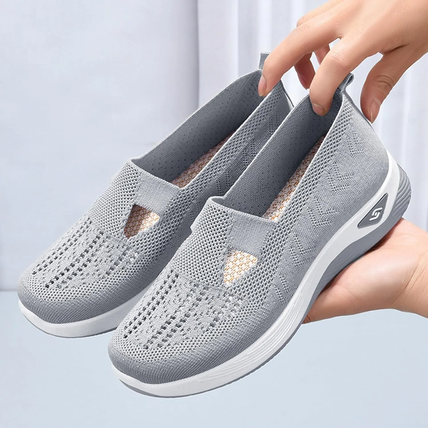 Cathalem Orthopedic Shoes for Women Go Walking Slip on Diabetic Foam Shoes Hands Free Slip in Sneakers Arch Support
