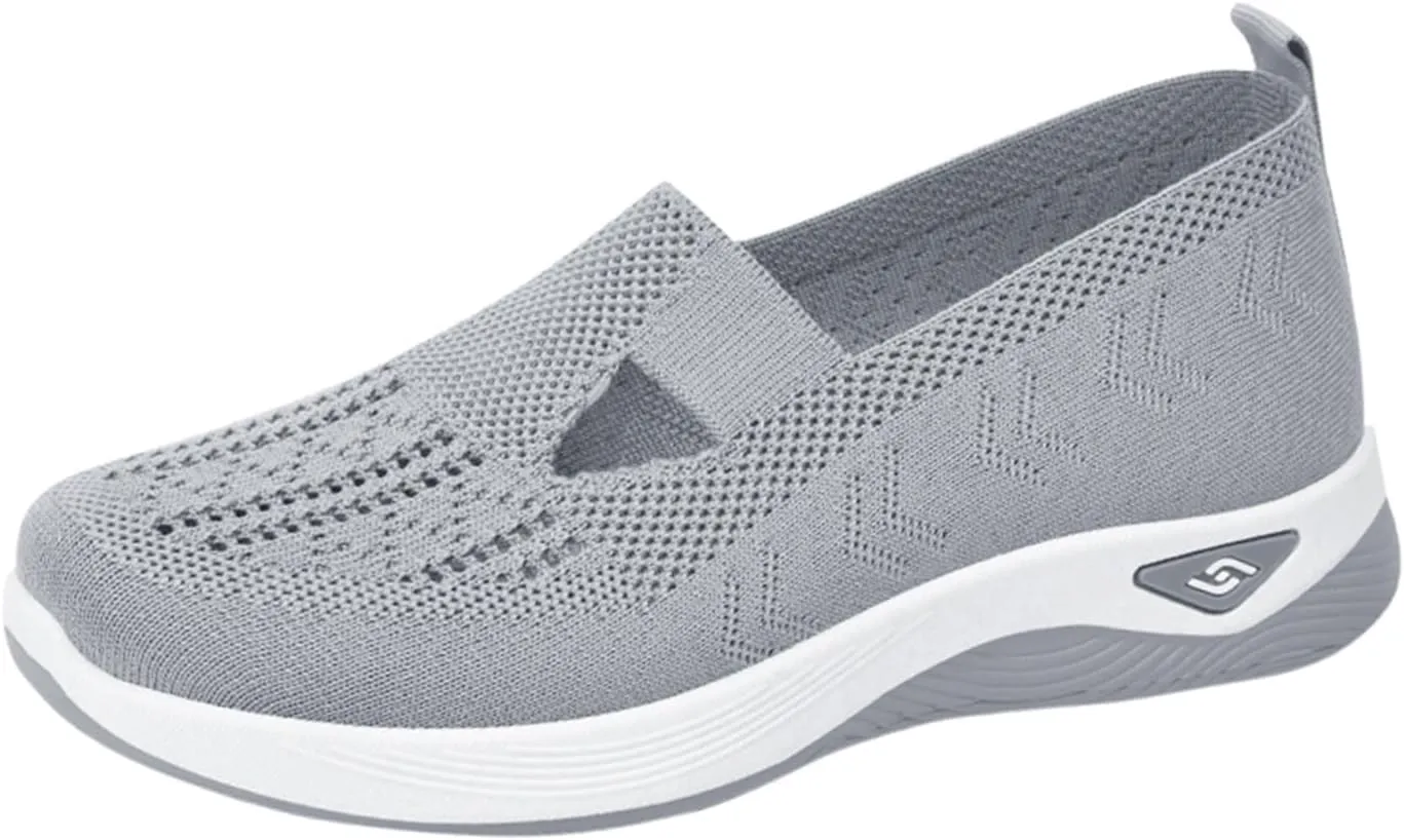 Cathalem Orthopedic Shoes for Women Go Walking Slip on Diabetic Foam Shoes Hands Free Slip in Sneakers Arch Support