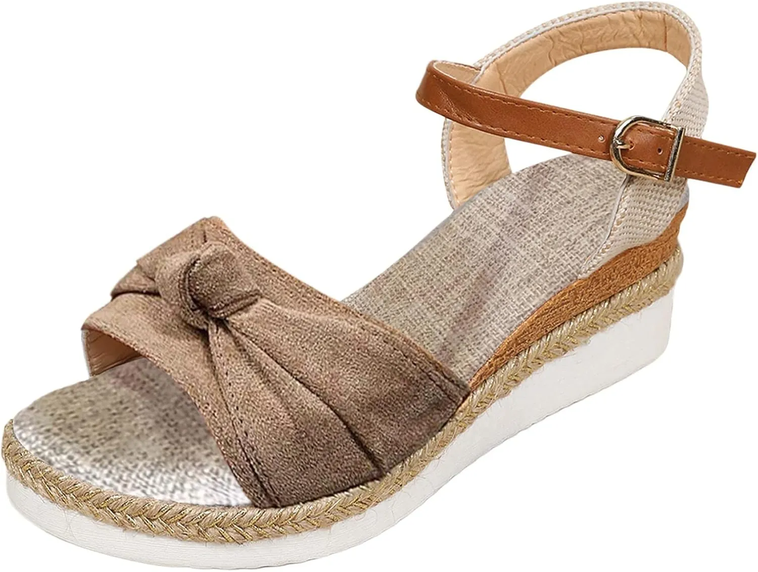 Cathalem Orthopedic Wedge Sandals for Women Open Toe Platform Sandals with Ankle Strap Comfortable Strappy Low Wedges Outdoor Sandals