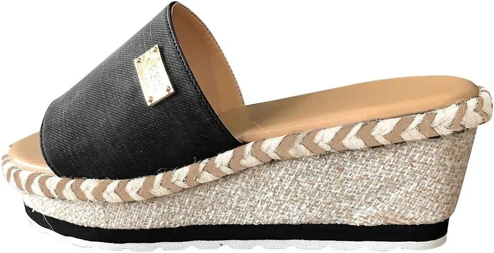 Cathalem Platform Sandals for Women Slip on Wedge Sandals Slides Platform Espadrilles Sandals Casual Open Toe Sandals