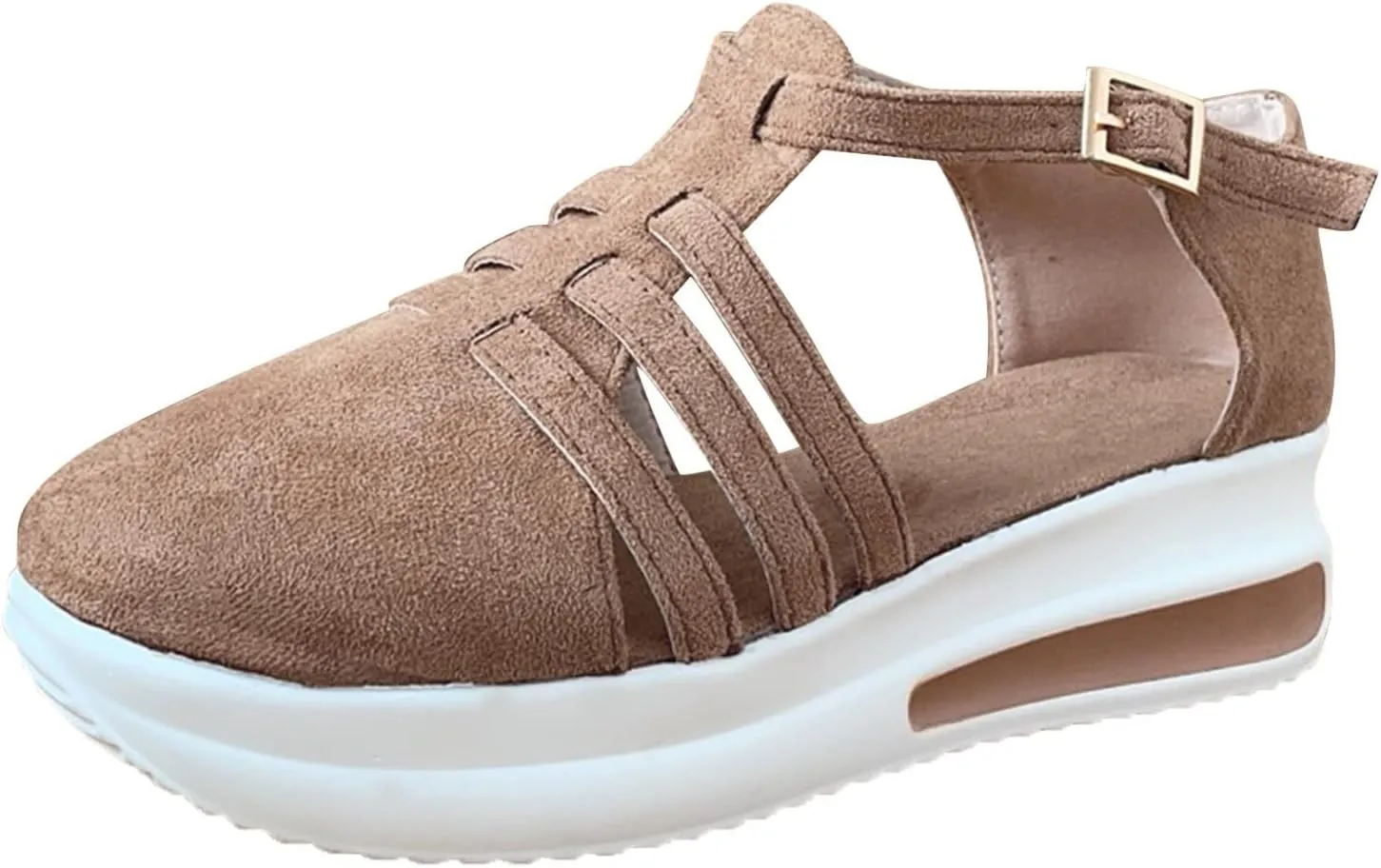 Cathalem Sandals for Women Summer,Comfortable Closed Toe Sandals Plarform Sandals with Back Strap Slip on Walking Shoes Women