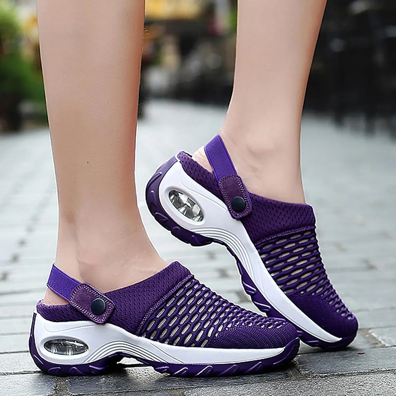Cathalem Sandals Women Comfortable, Women's Orthopedic Clogs with Air Cushion Support to Reduce Back and Knee Pressure