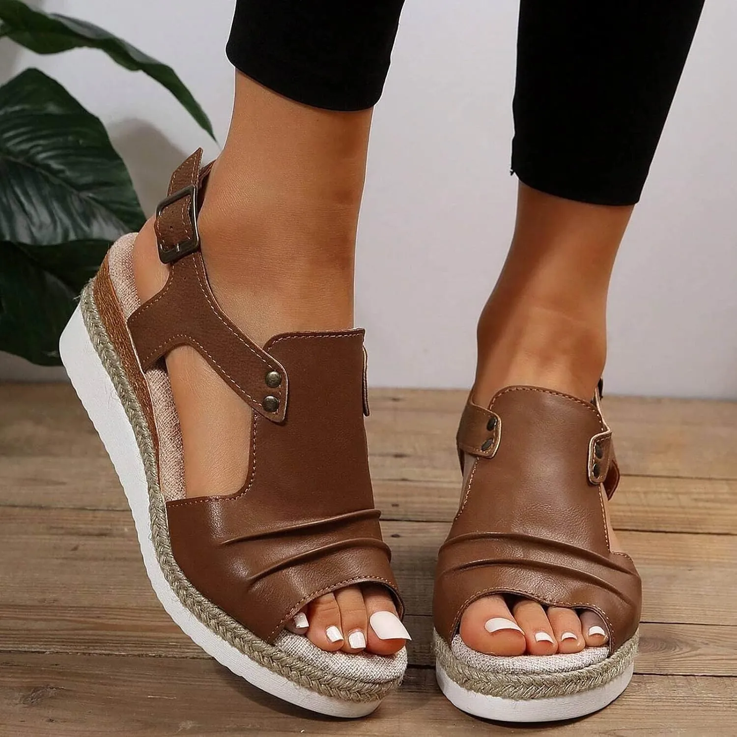 Cathalem Summer Sandals for Women 2024 Dressy Summer Espadrille Sandals Comfortable Sandals Womens Fashion Casual Ankle Strap