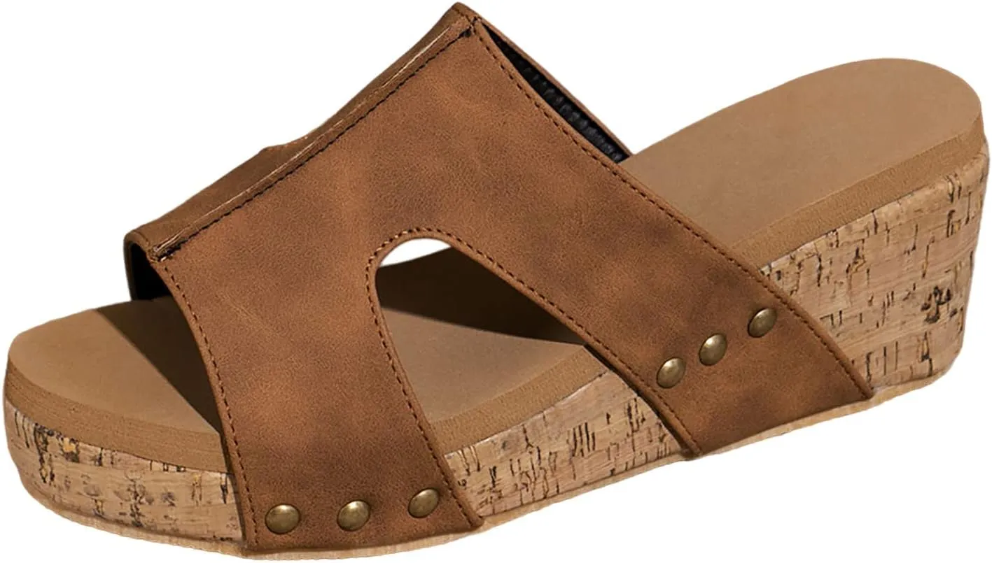 Cathalem Wedge Sandals for Women 2024, Women's Platform Wedge Sandals Open Toe Buckle Ankle Strap Espadrilles Sandals