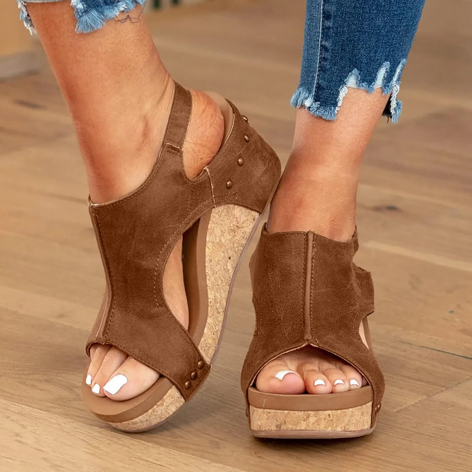 Cathalem Wedge Sandals for Women, Women's Platform Sandals Wedge Heel Sandals Casual Summer Dressy Espadrilles Wedges